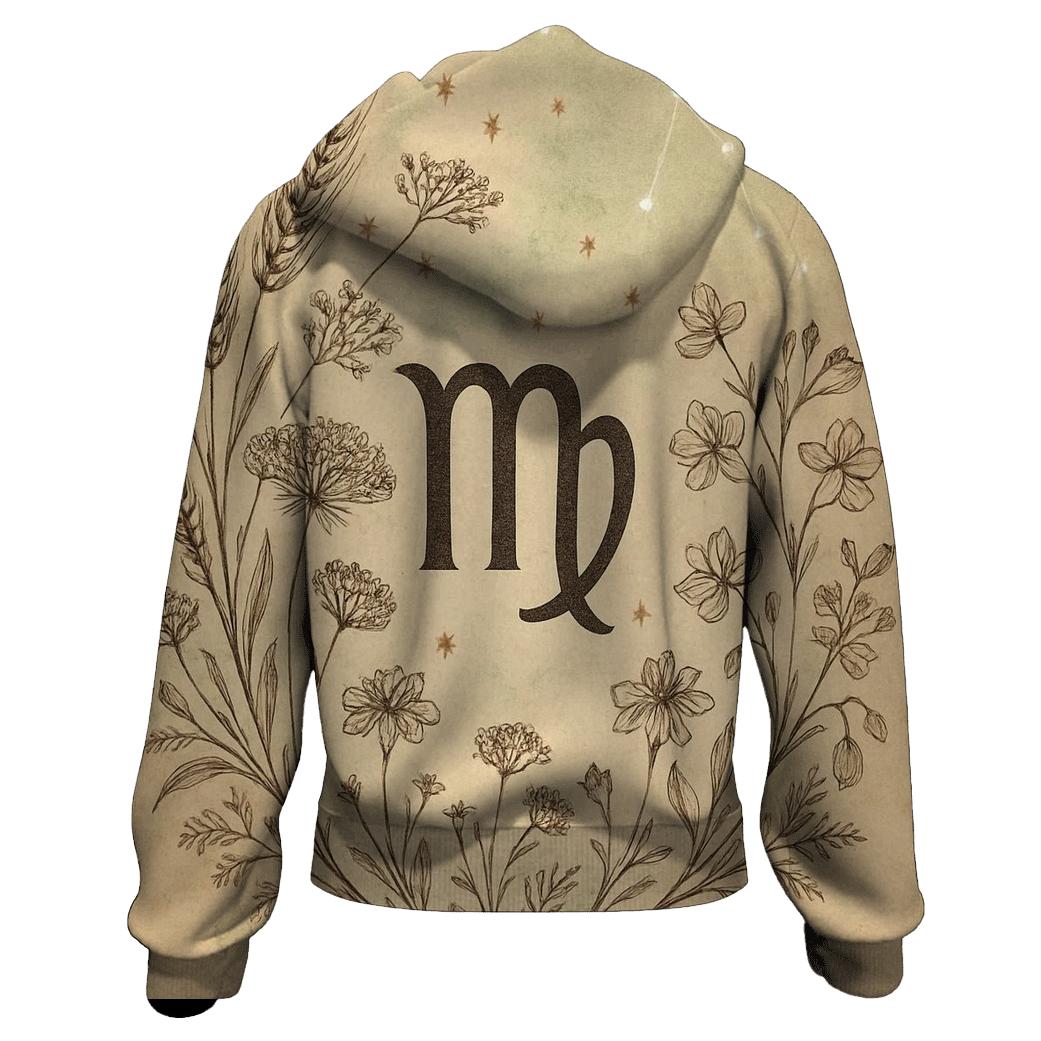 Celestial Virgo Botanical Chart custom hoodies
