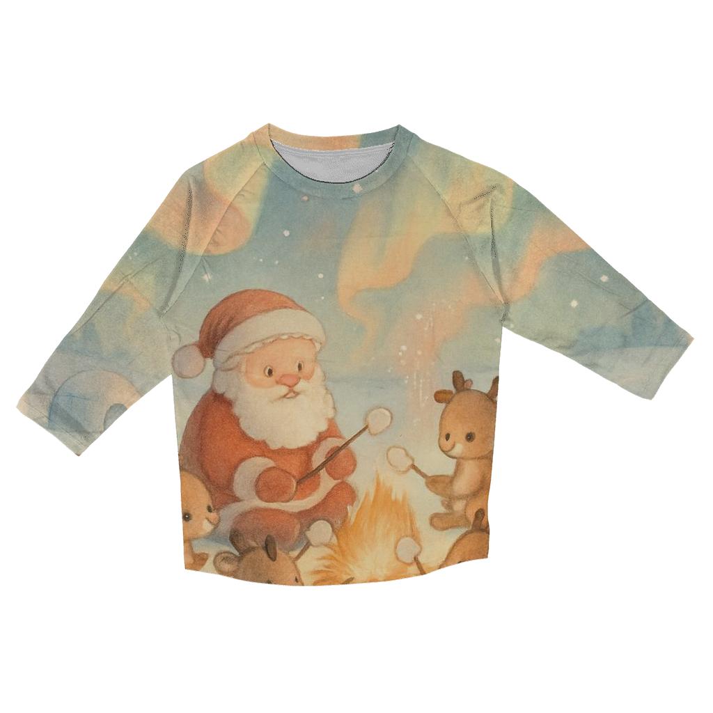 Santa Polar Lights Campfire fashion 3/4 sleeve shirts