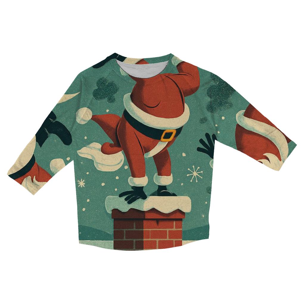 Santa Chimney Acrobatics casual three quarter sleeve shirts
