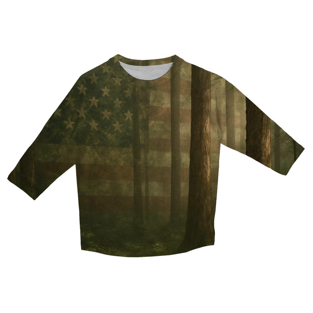 Forest Camouflage Stars Under Canopy stylish quarter sleeve tops