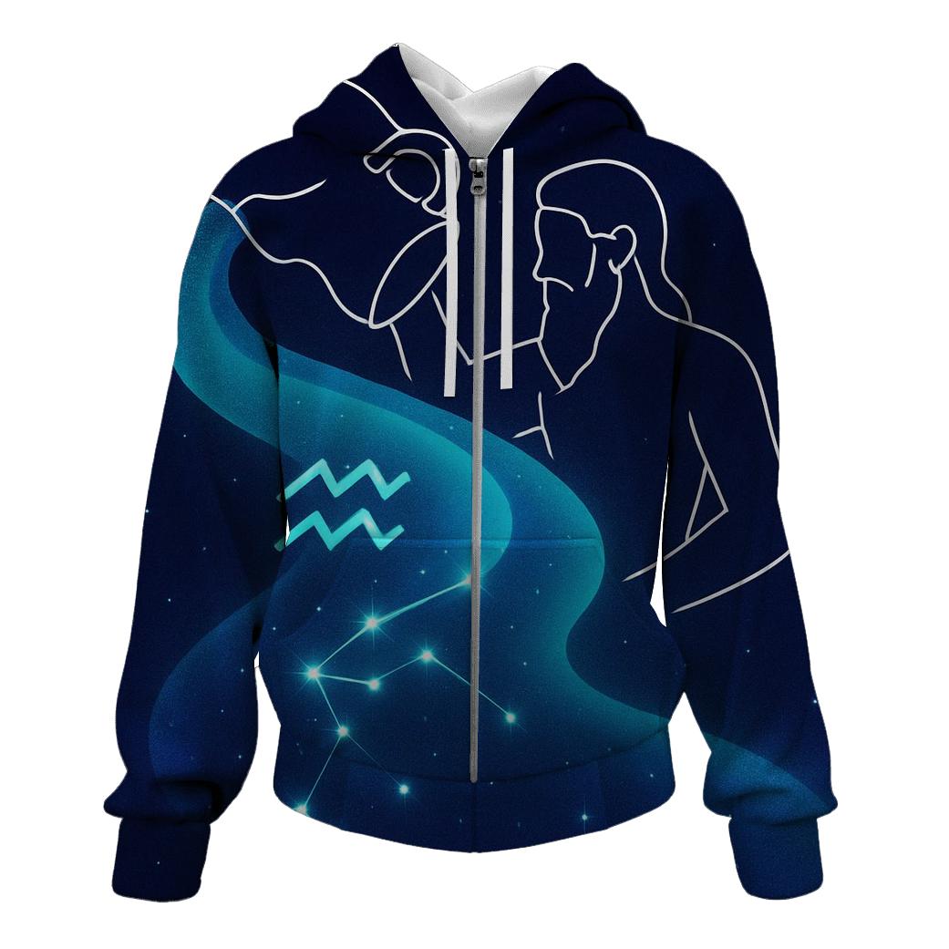 Aquarius Cosmic Water Flow custom hoodies