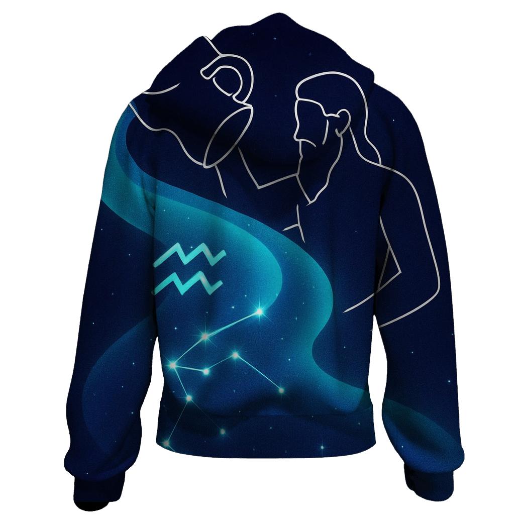 Aquarius Cosmic Water Flow custom hoodies