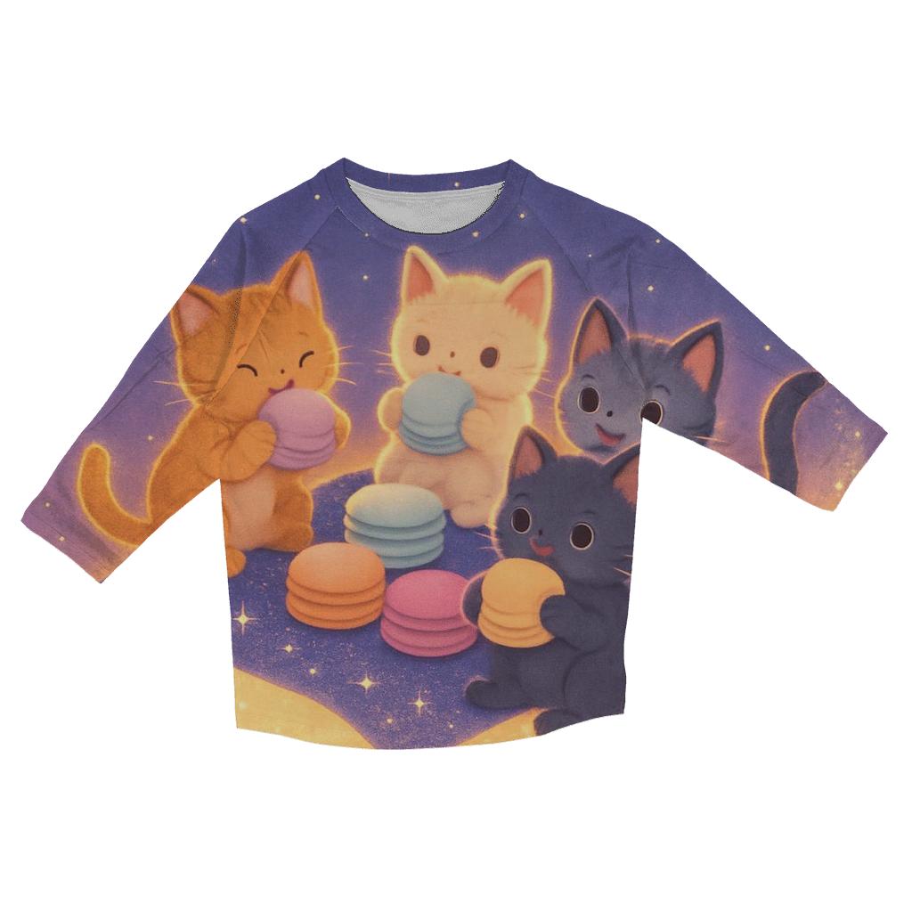 Comet Trail Picnic Kittens trendy 3/4 sleeve tops
