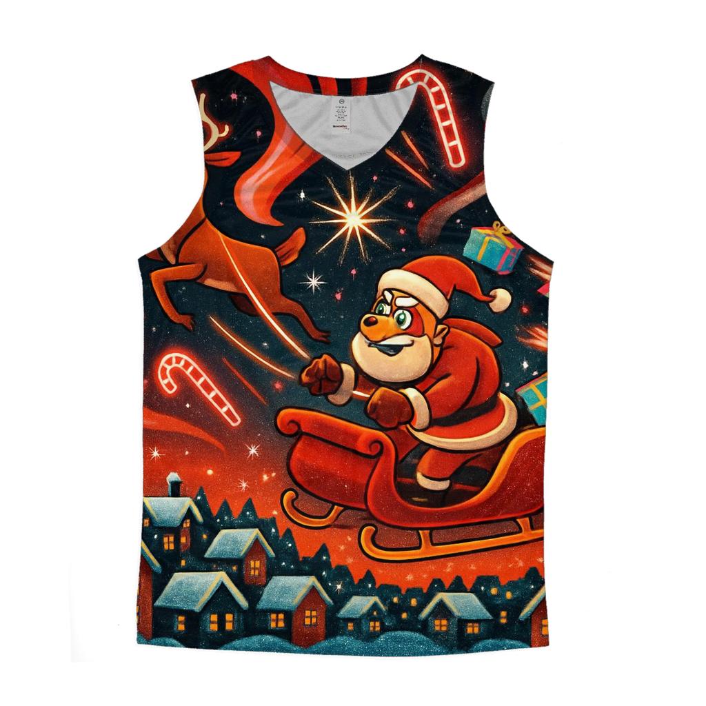 Galactic Reindeer Sleigh Parade personalized athletic tanks