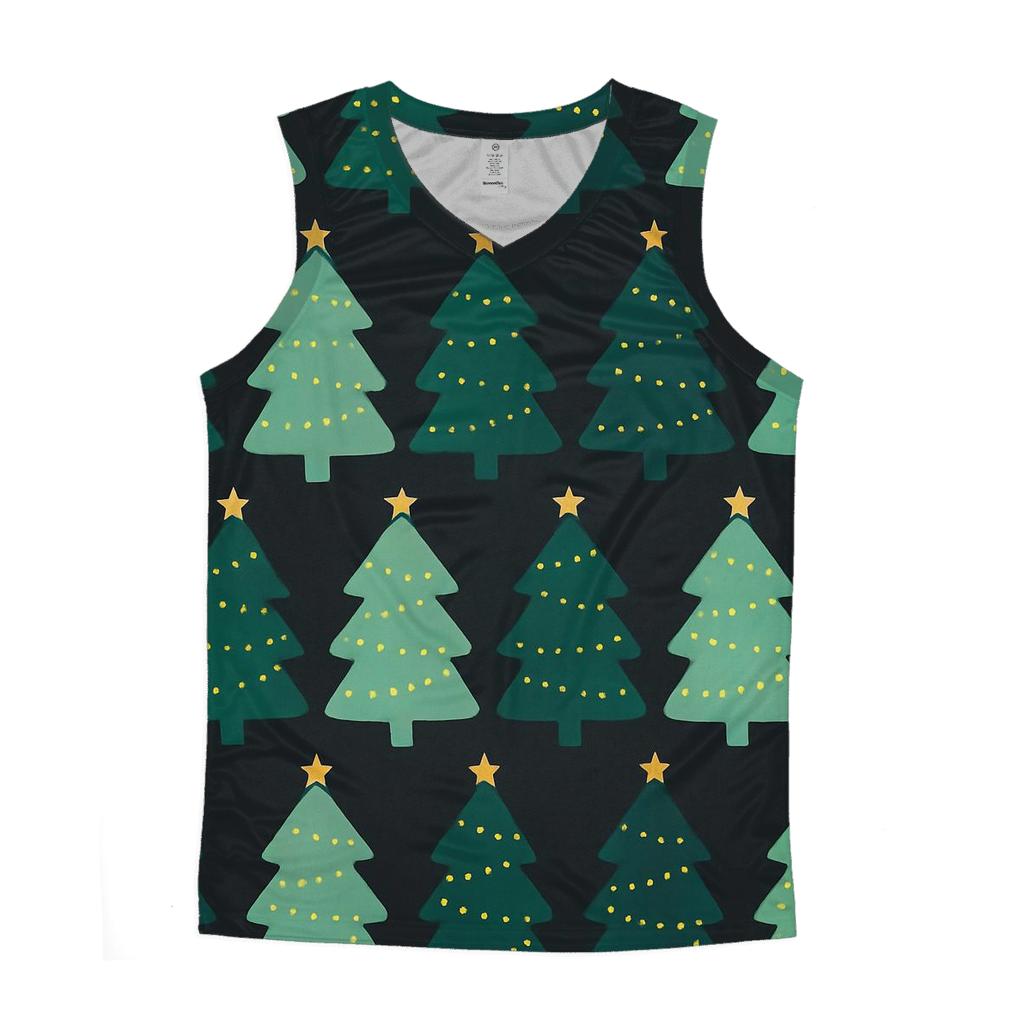 Emerald Fir Tree Checkerboard Glow personalized athletic tanks