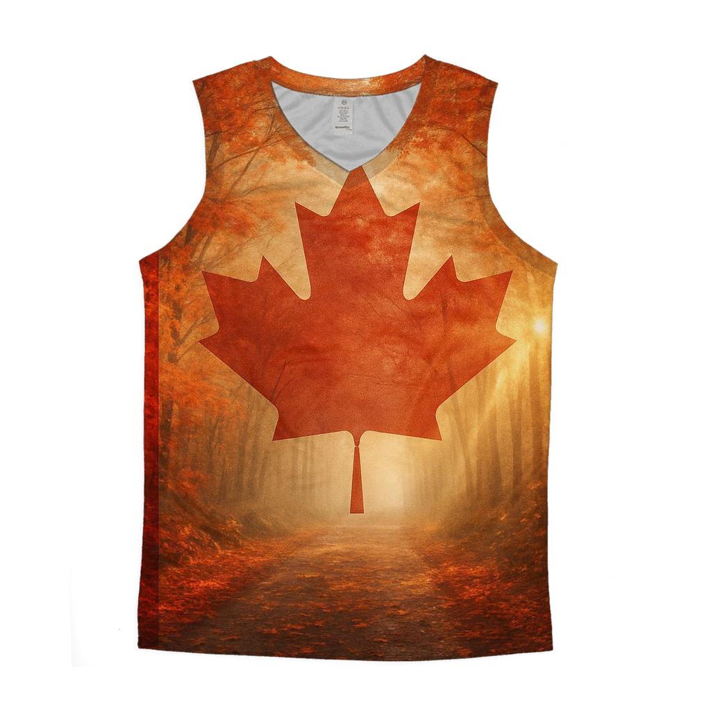Canadian Maple Forest Double Exposure personalized athletic tanks