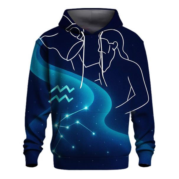 Aquarius Cosmic Water Flow graphic hoodies