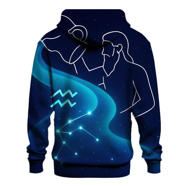 Aquarius Cosmic Water Flow graphic hoodies