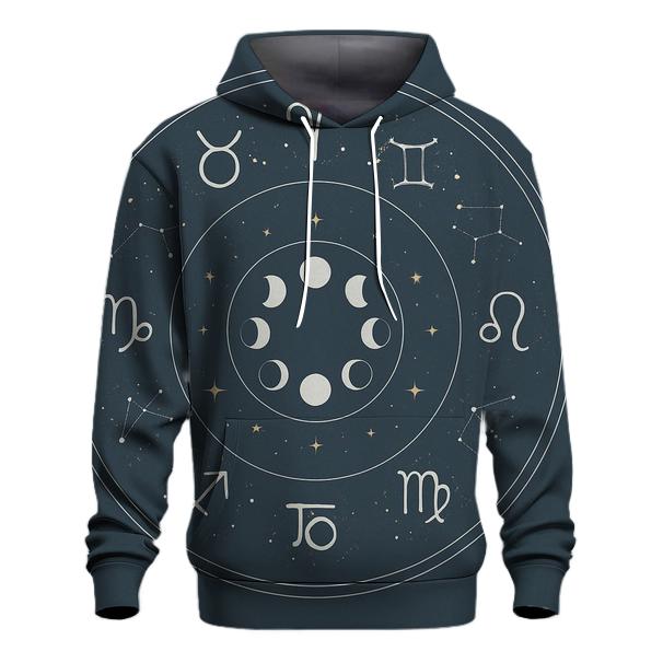 Zodiac Lunar Phase Wheel custom hoodies
