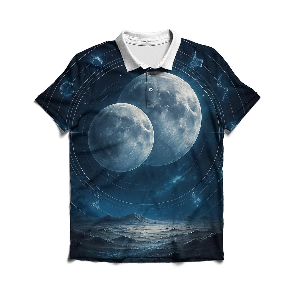Chrono Rings Of The Twin Moons classic pique polos
