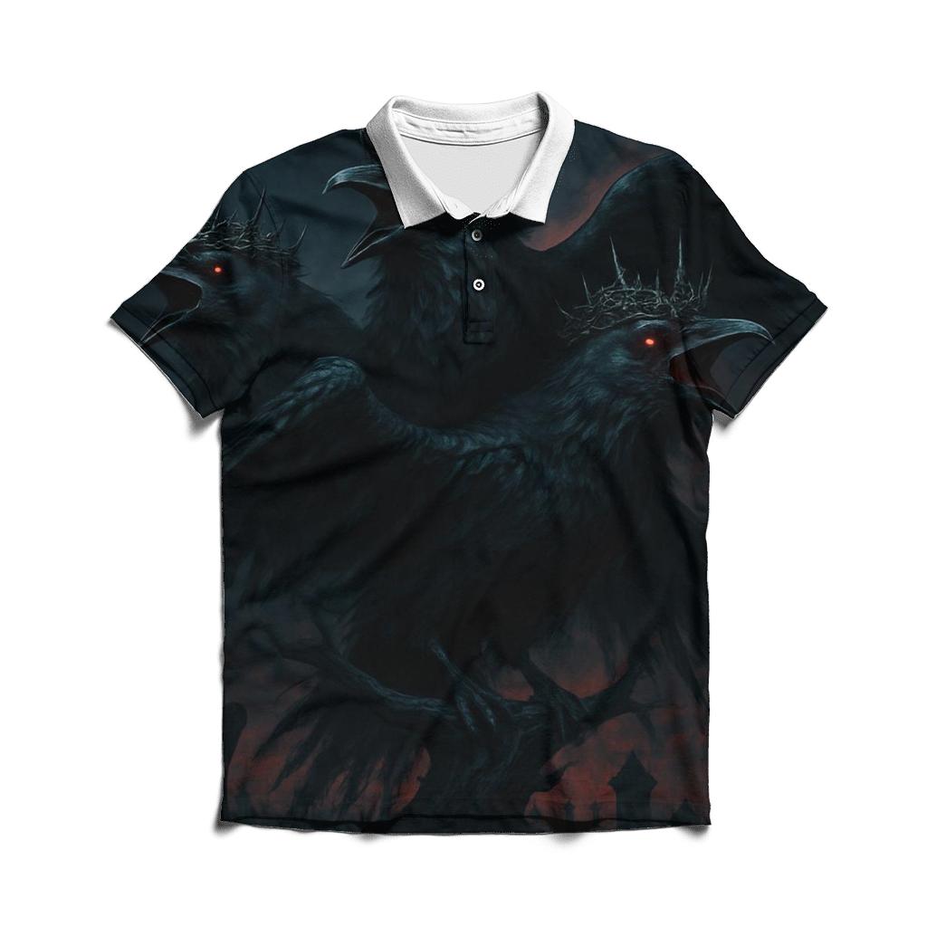 Choir Of The Thorn Crowned Ravens branded logo polo shirts