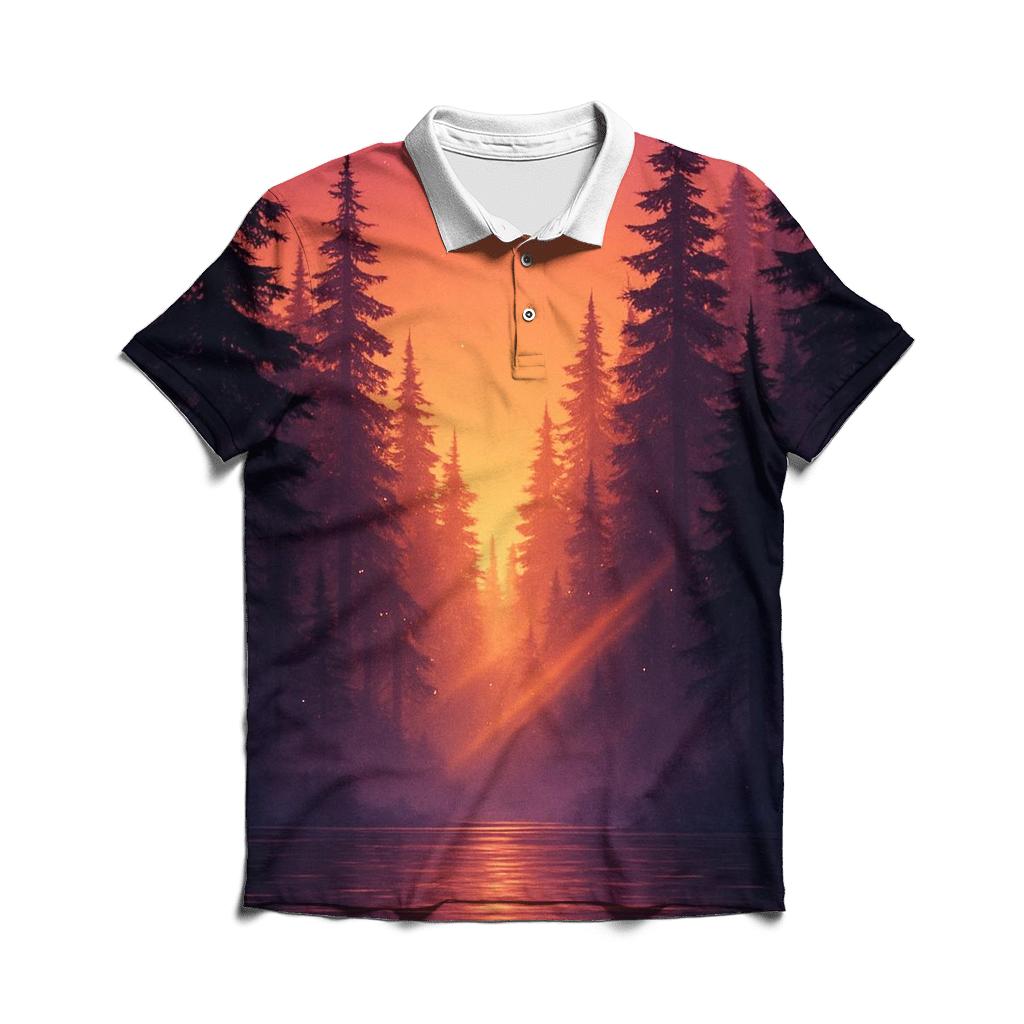 Forest Canopy Afterglow custom polo shirts