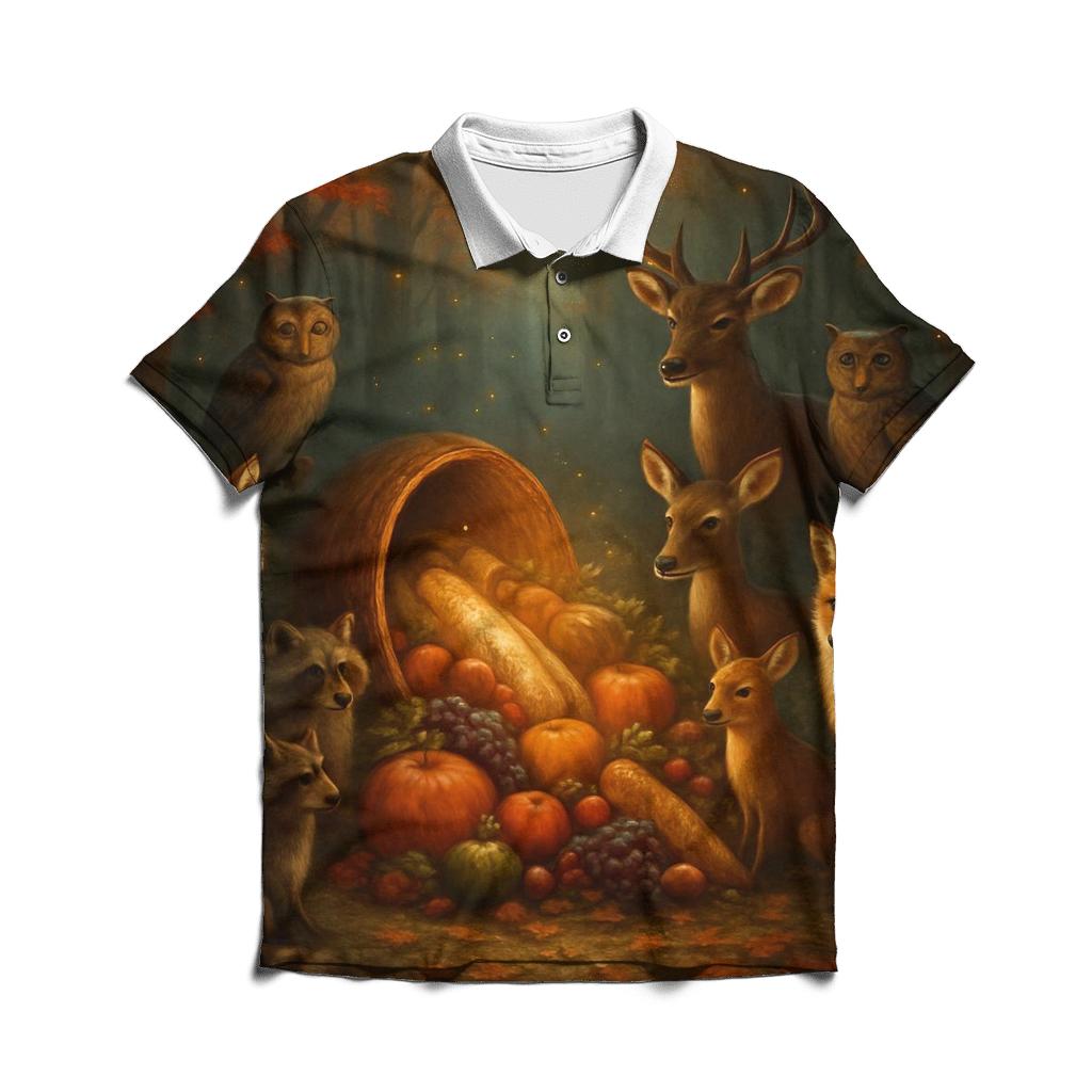 Enchanted Forest Cornucopia Circle custom polo shirts
