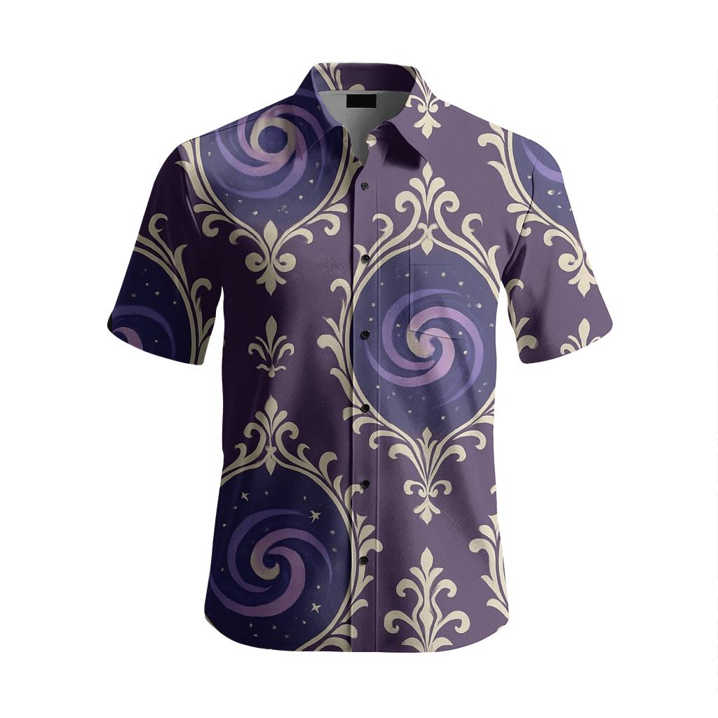 Galactic Damask Medallions embroidered logo shirts