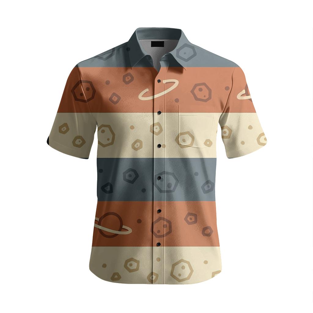 Asteroid Belt Stripe Repeat embroidered logo shirts