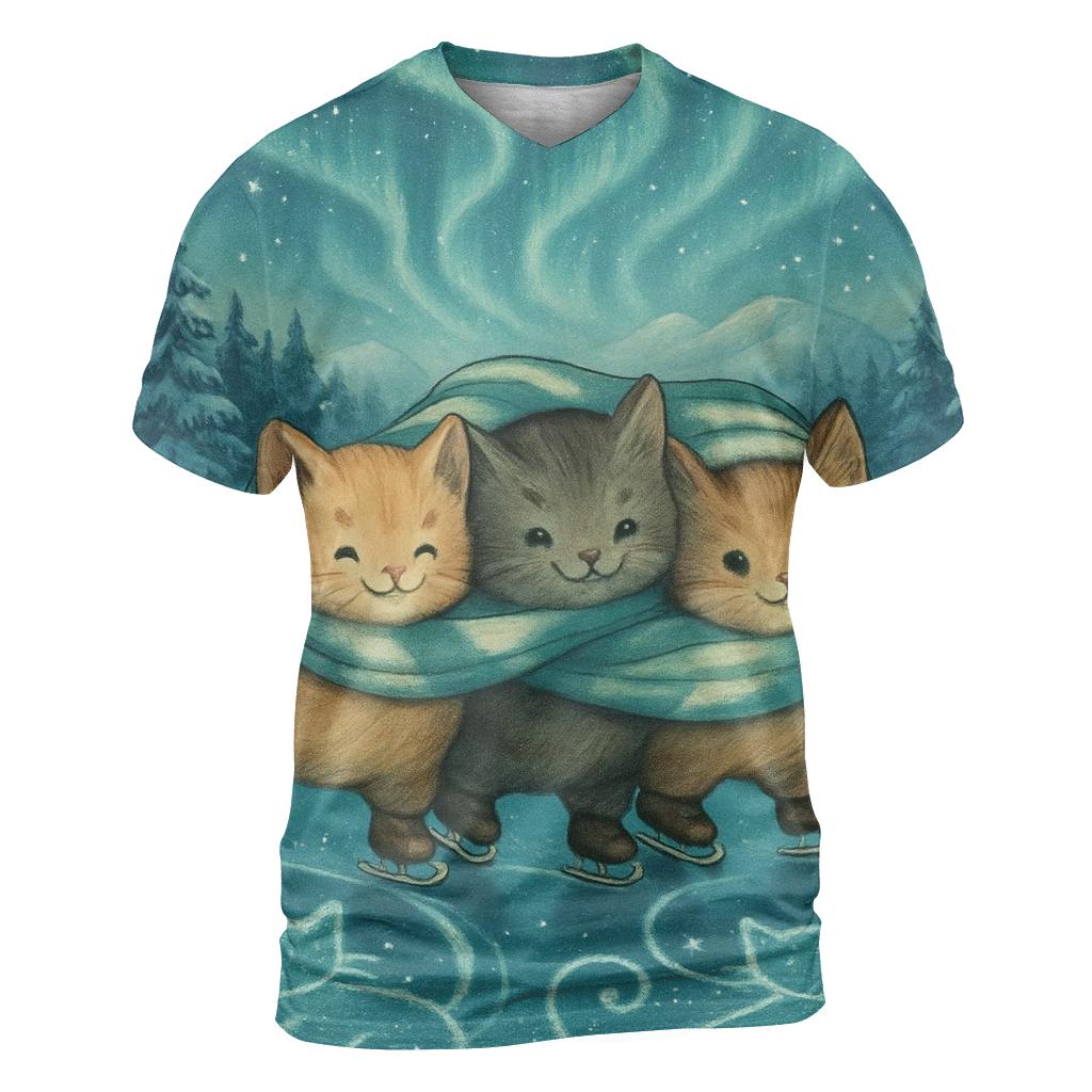 Aurora Ice Skating Kittens personalized full print shirts