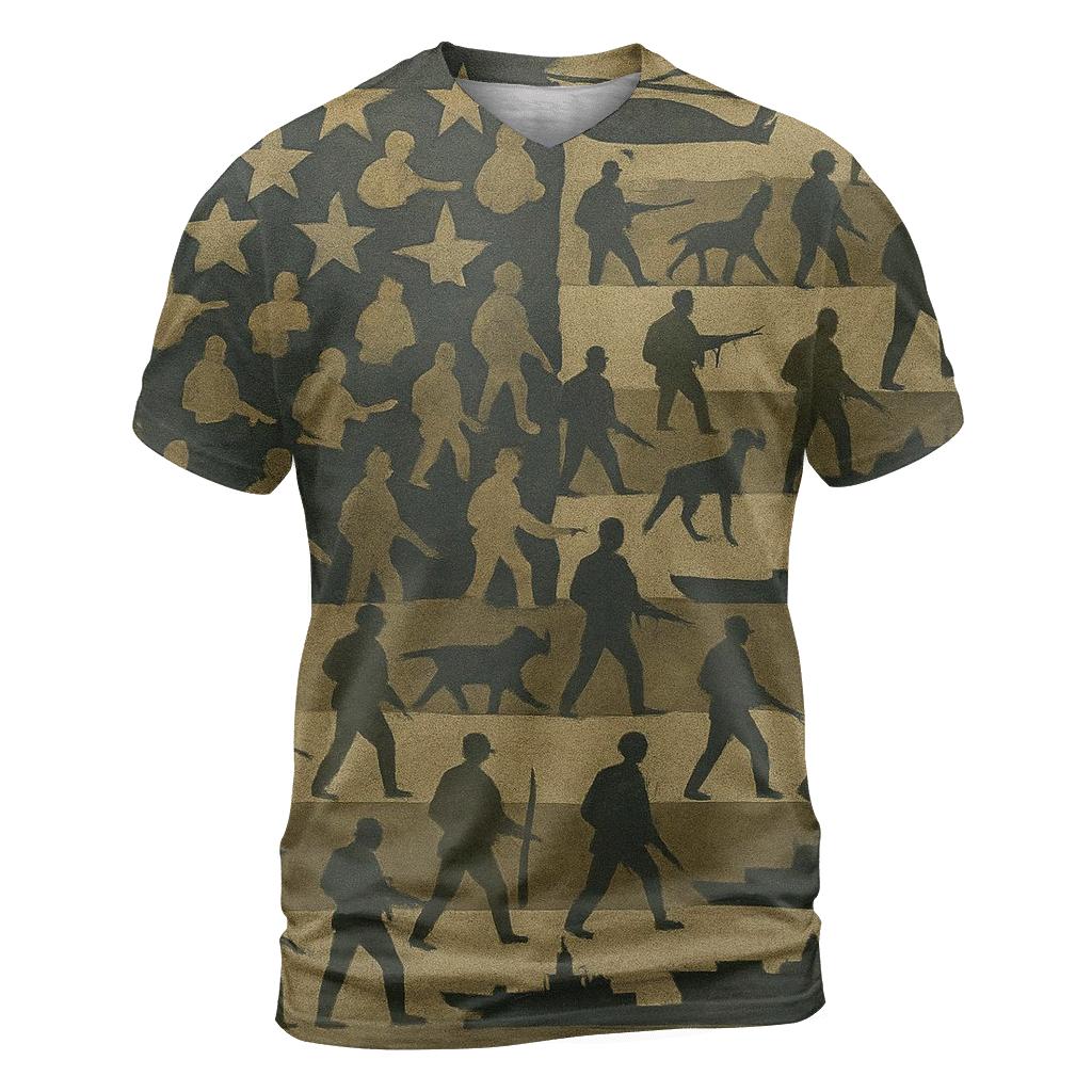 Camouflage Of The Republic vibrant all-over design tees