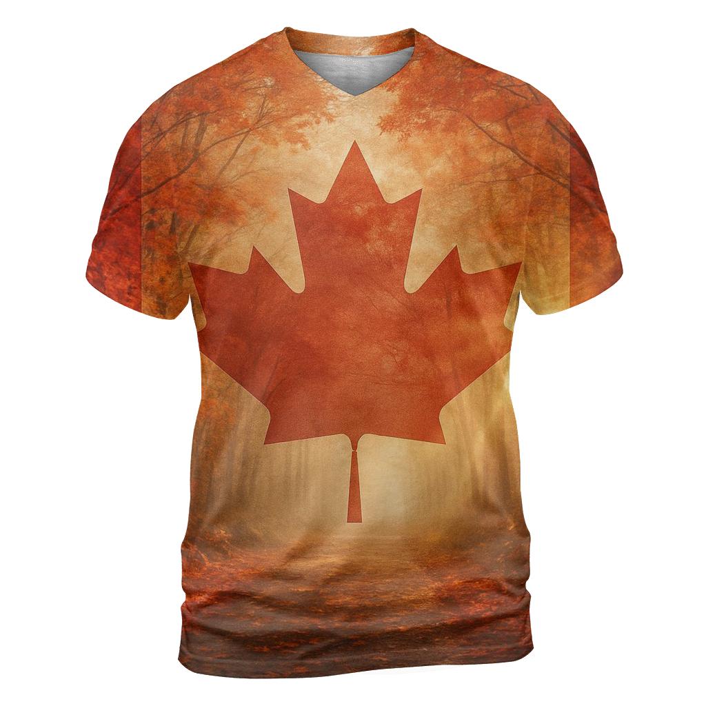 Canadian Maple Forest Double Exposure personalized full print shirts