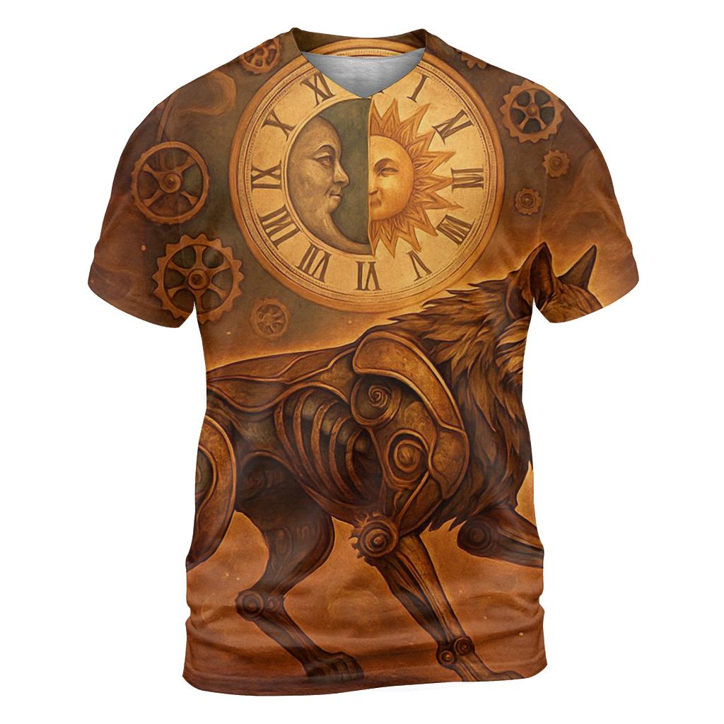 Clockwork Dusk Wolf trendy printed shirt styles