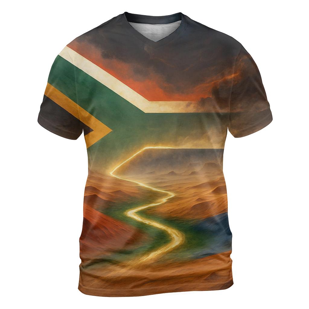 South African Flag Desert Mirage custom all-over print shirts
