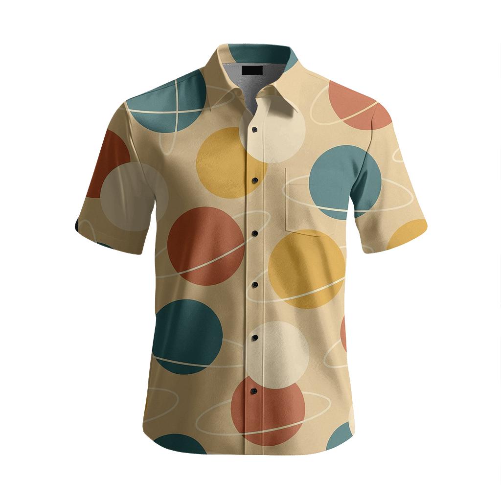 Orbiting Rings Retro Geometric unique embroidered patterns