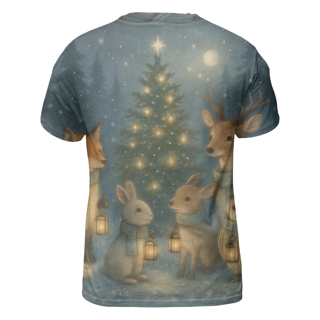 Forest Animals Lantern Caroling unique graphic print tees