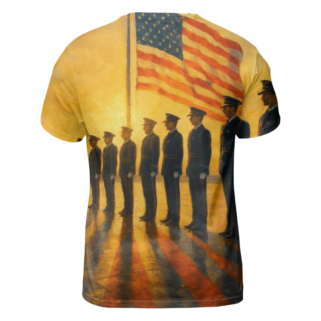 Honor Guard At The Golden Horizon vibrant all-over design tees