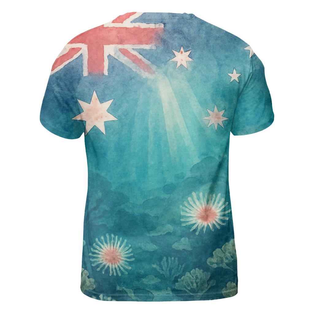 Australian Coral Dream Flag Reef unique graphic print tees