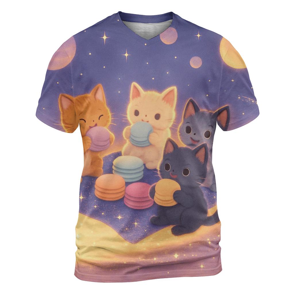 Comet Trail Picnic Kittens statement graphic shirts