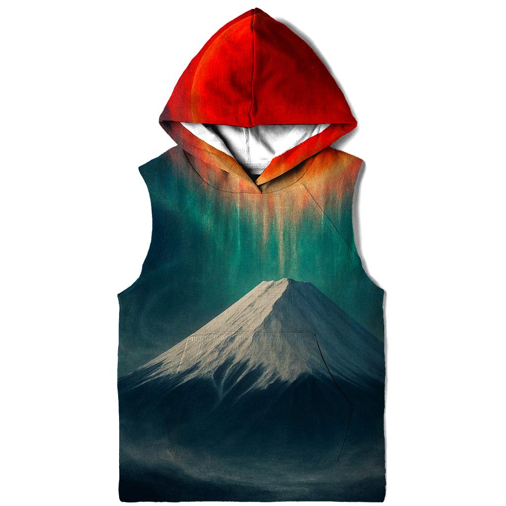 Aurora Over Mount Fuji Japan Flag Sky premium hoodies