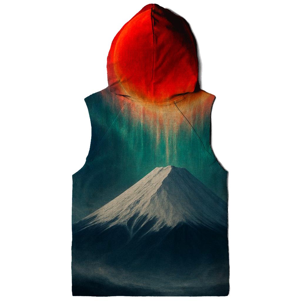 Aurora Over Mount Fuji Japan Flag Sky premium hoodies