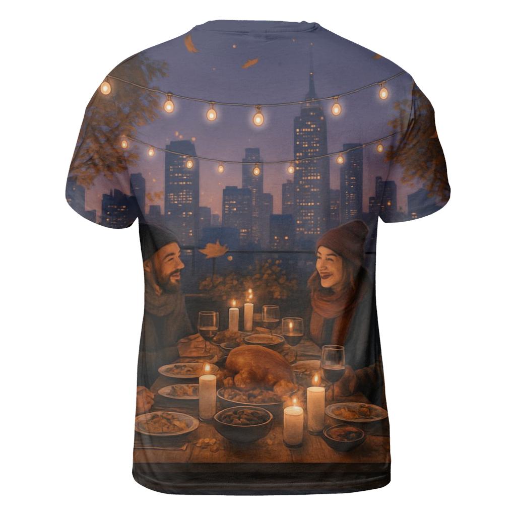 City Rooftop Friendsgiving Glow creative print fashion shirts