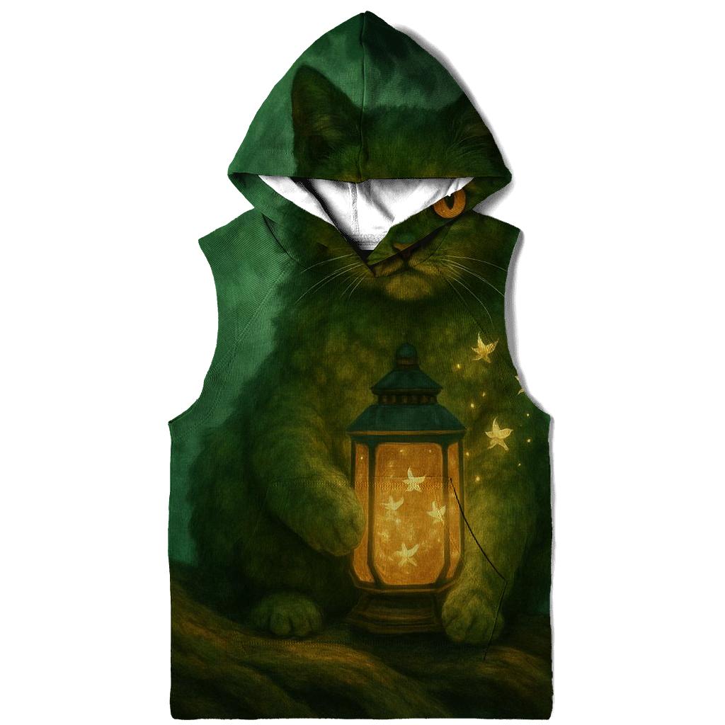Forest Lantern Guardian Cat heavyweight hoodies