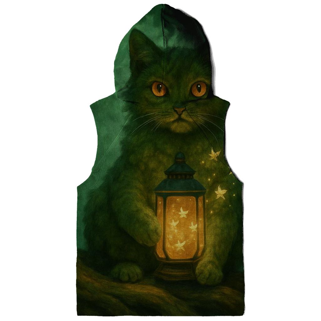 Forest Lantern Guardian Cat heavyweight hoodies