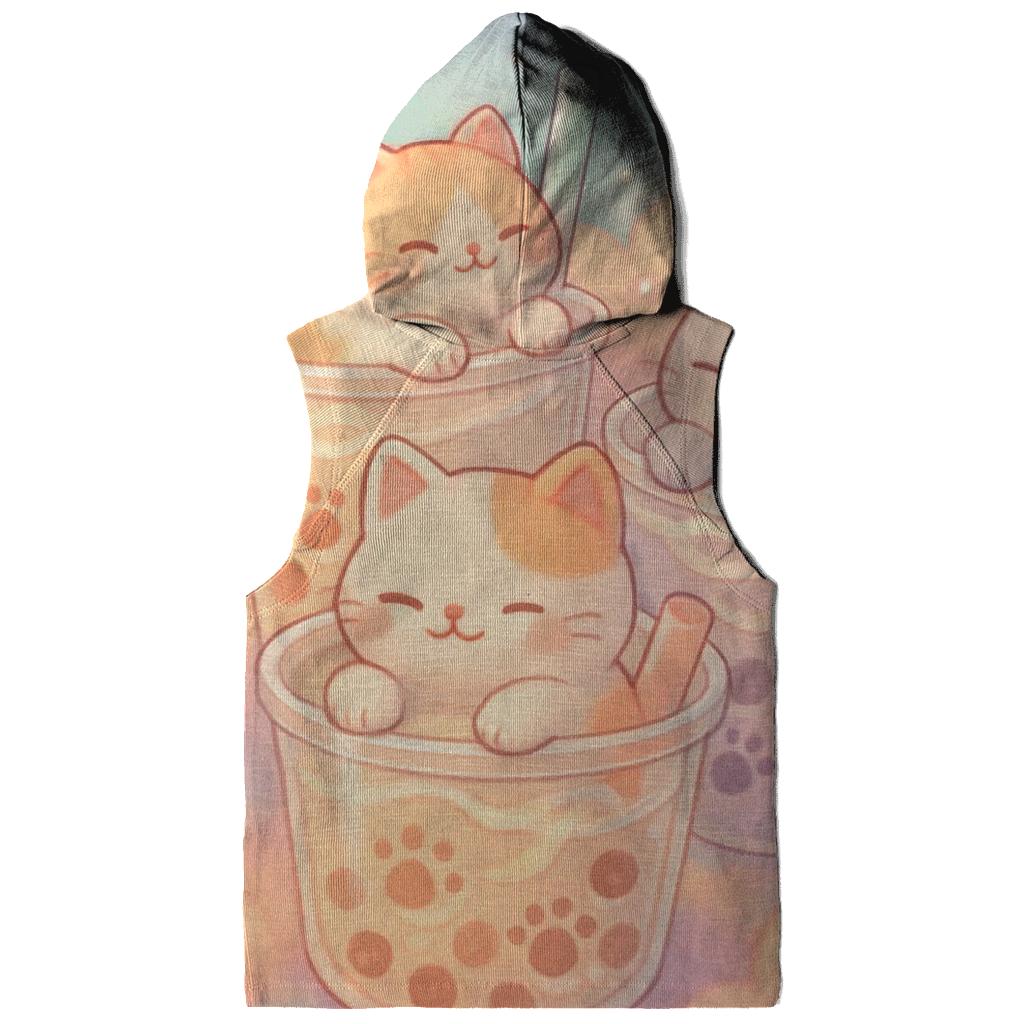 Pastel Dream Bubble Tea Cats zip-up hoodies