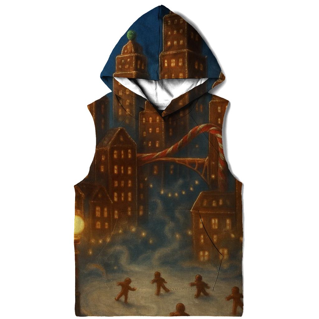 Midnight Gingerbread Cityscape heavyweight hoodies