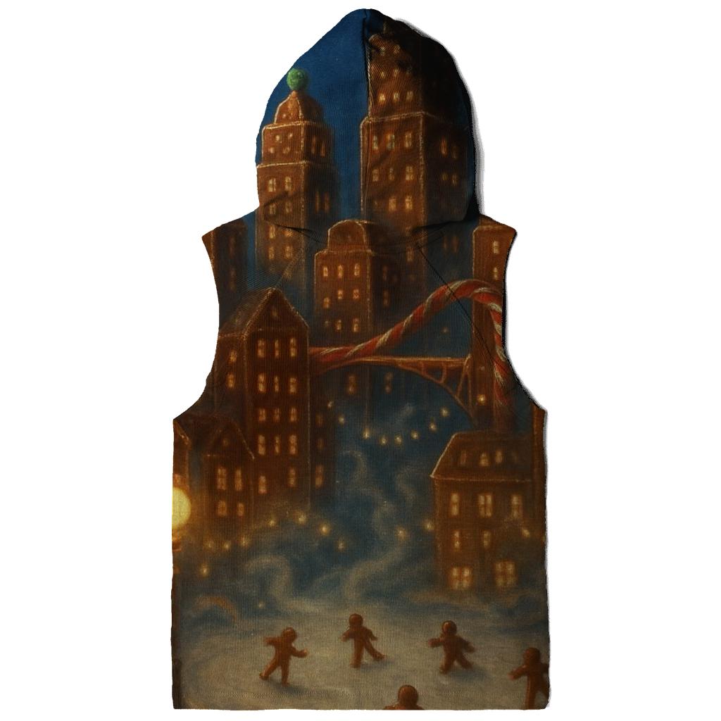 Midnight Gingerbread Cityscape heavyweight hoodies