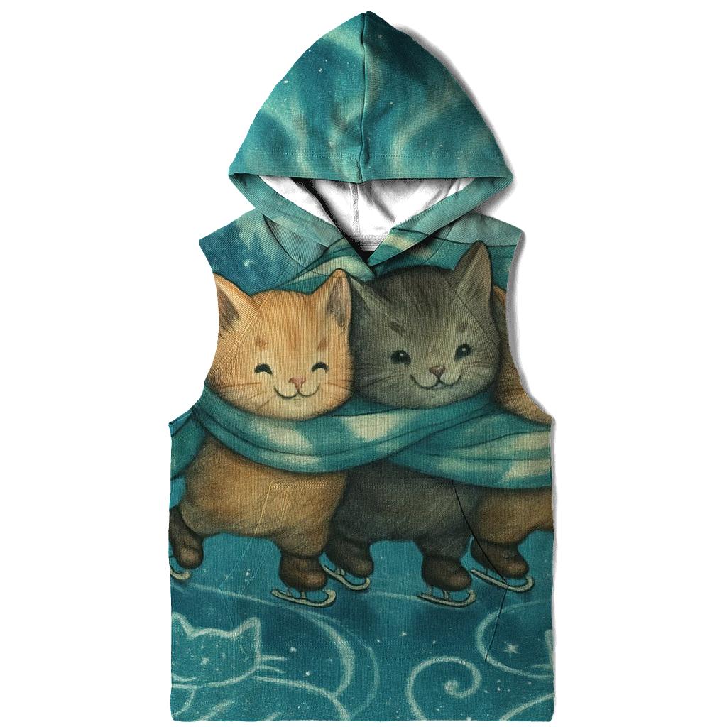 Aurora Ice Skating Kittens custom hoodies