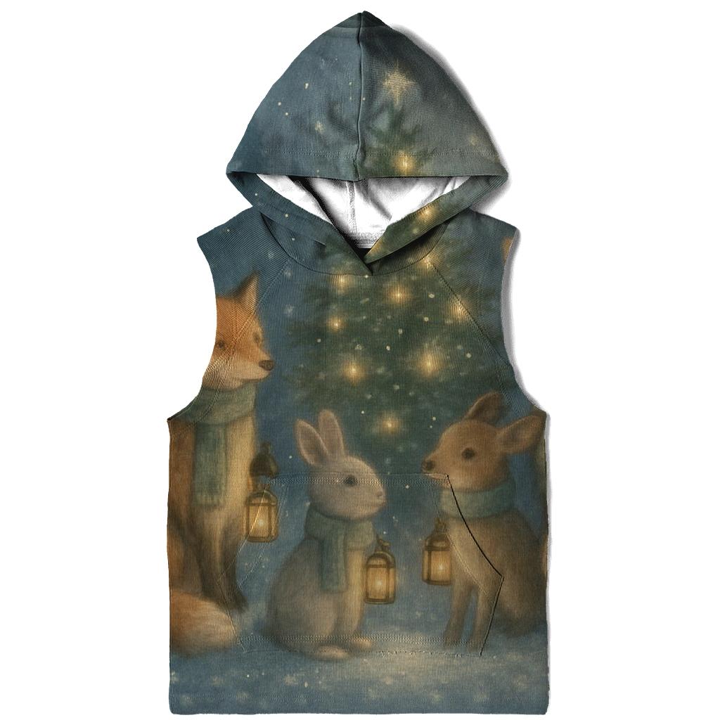 Forest Animals Lantern Caroling premium hoodies