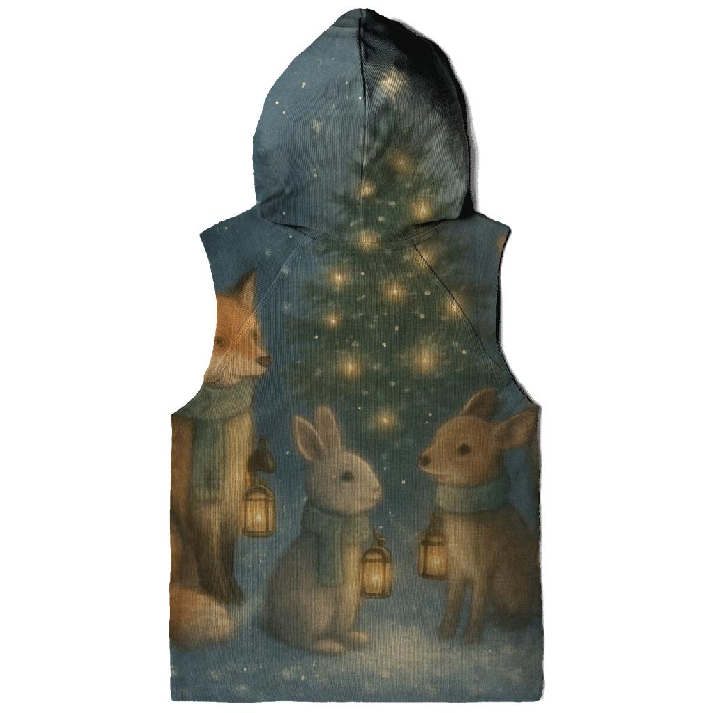 Forest Animals Lantern Caroling premium hoodies