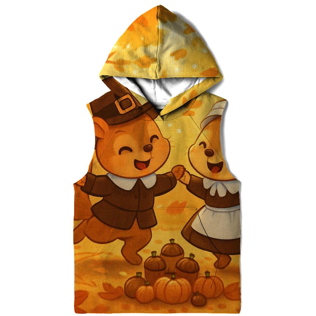 Little Pilgrim Squirrels Harvest Dance zip-up hoodies