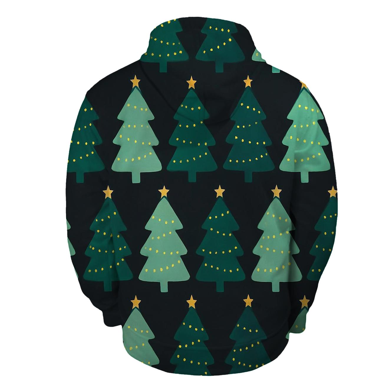 Emerald Fir Tree Checkerboard Glow premium hoodies