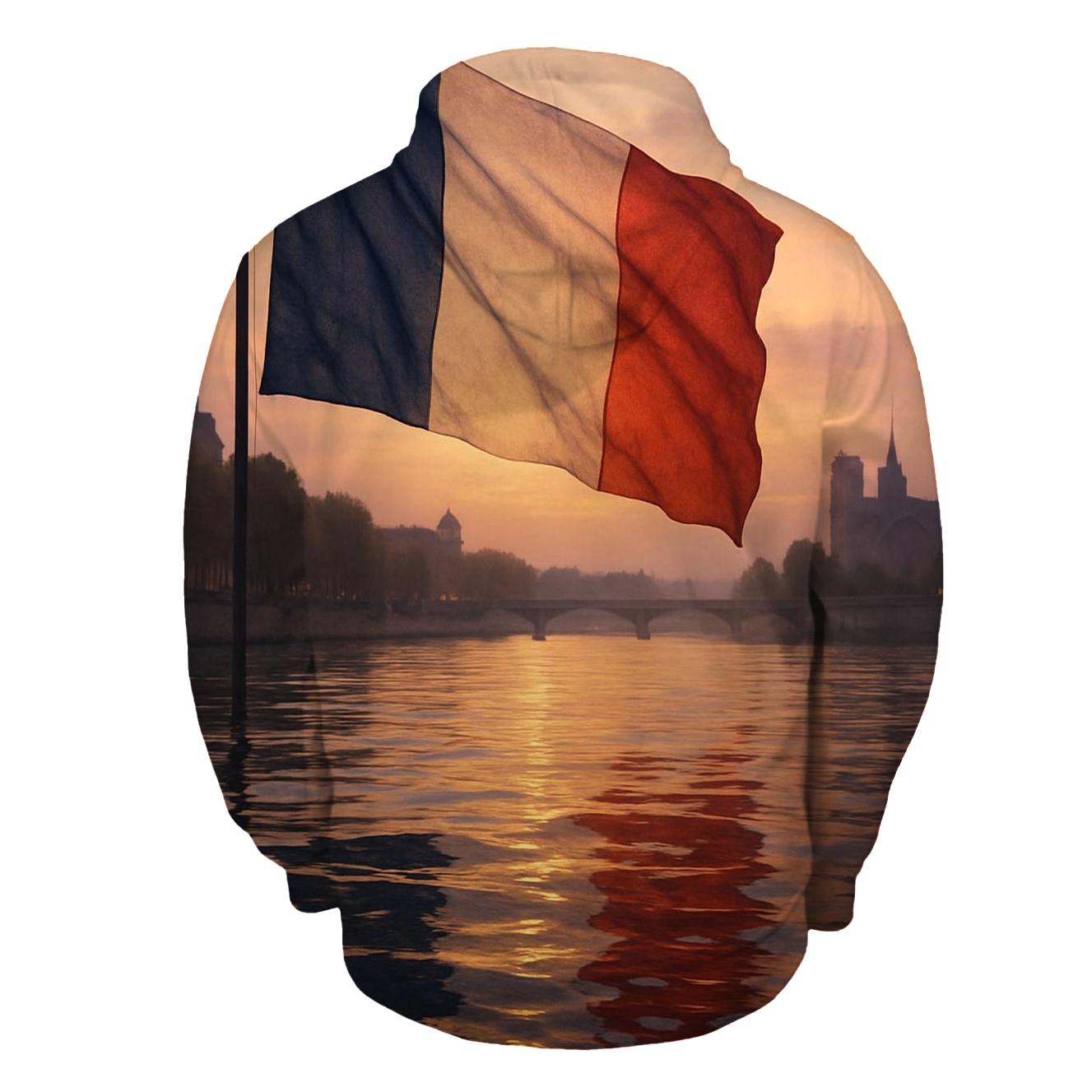French Flag Reflections On The Seine hoodie styles