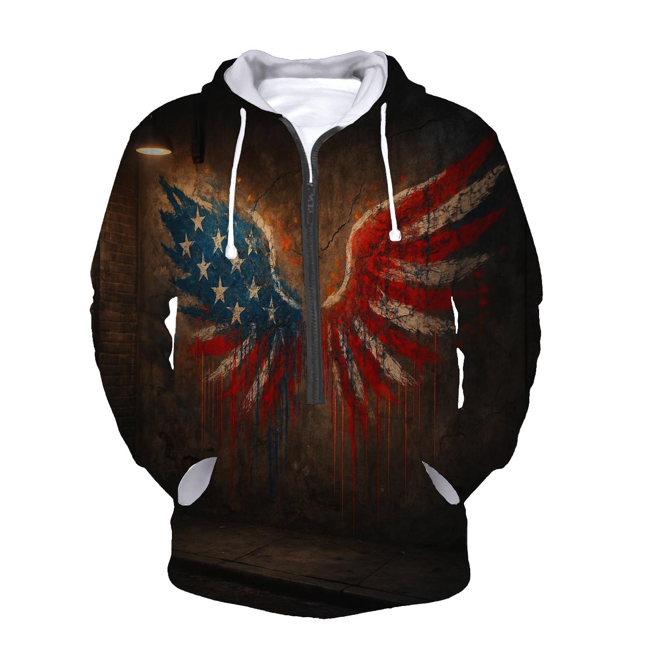 Urban Graffiti Flag Wings custom hoodies