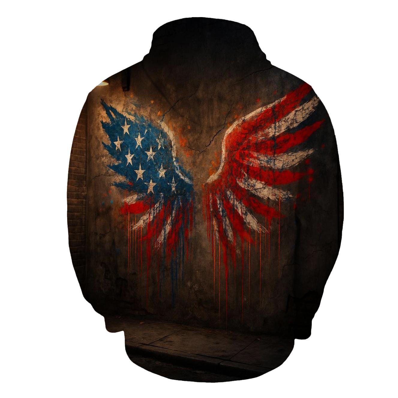 Urban Graffiti Flag Wings custom hoodies