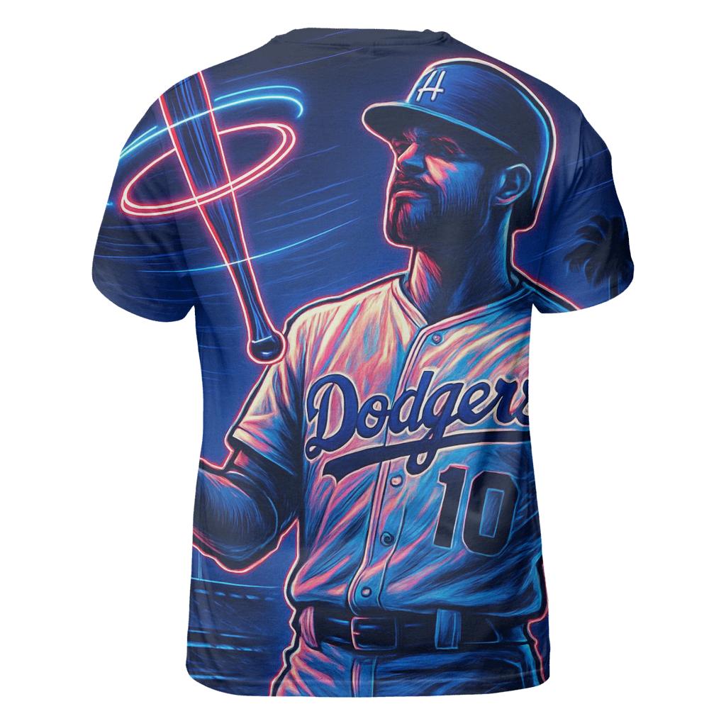 Neon Orbit Bat Flip vibrant all-over design tees