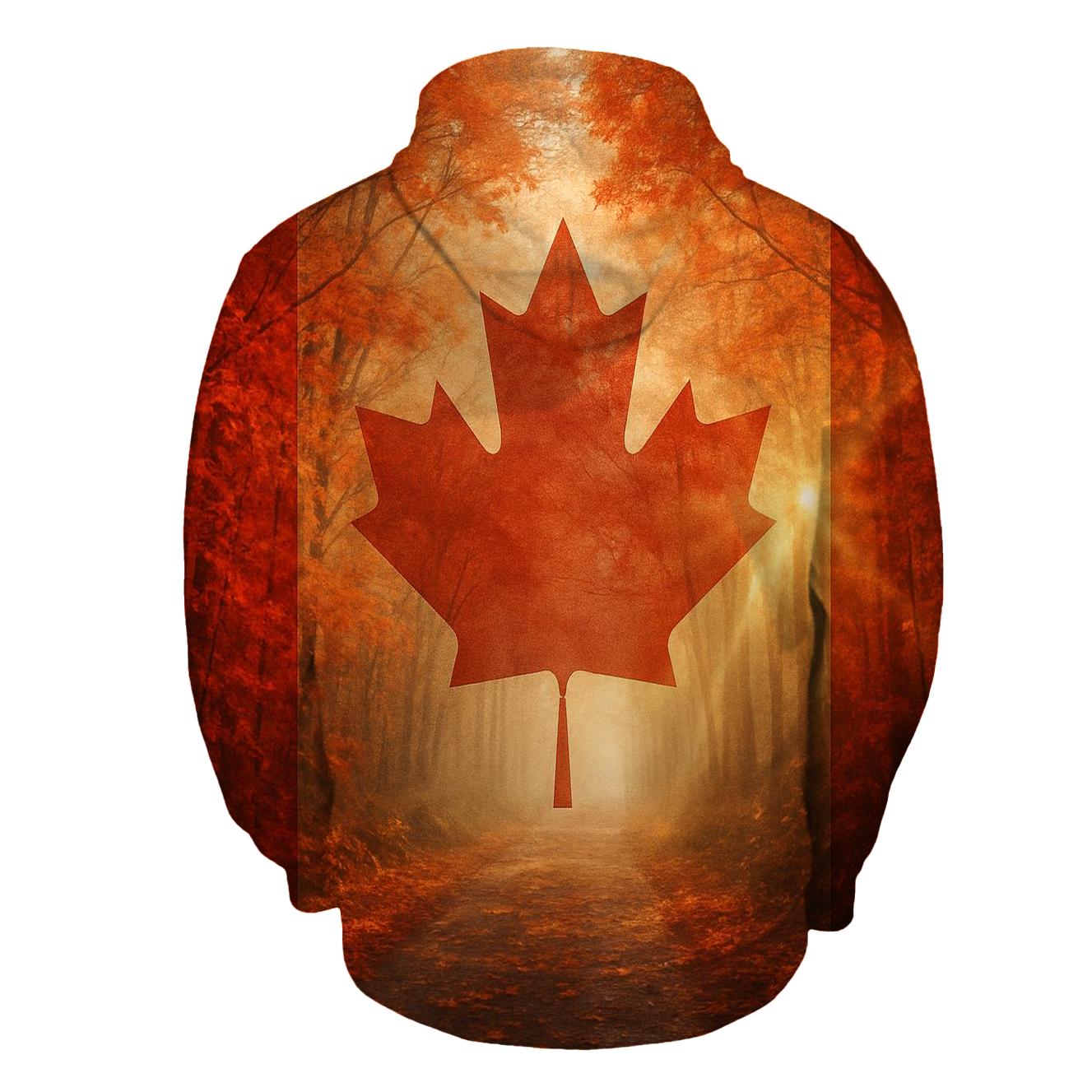 Canadian Maple Forest Double Exposure lightweight hoodies