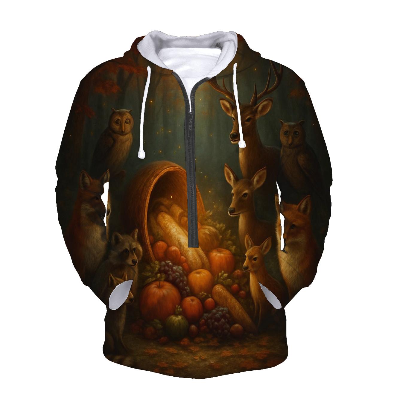 Enchanted Forest Cornucopia Circle zip-up hoodies