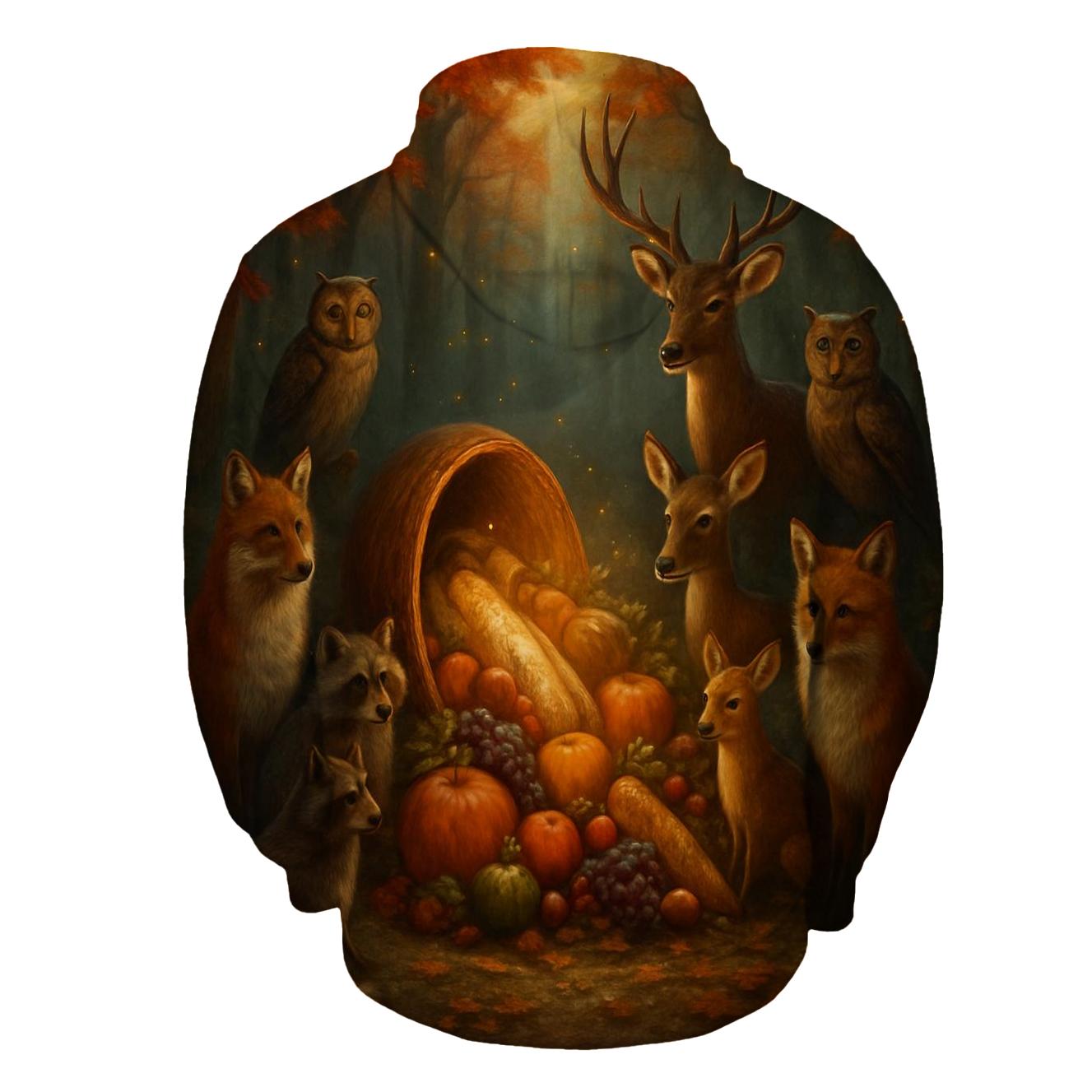 Enchanted Forest Cornucopia Circle zip-up hoodies