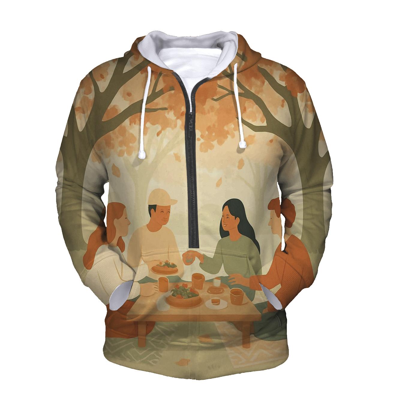 Thankful Autumn Picnic Under The Oaks premium hoodies